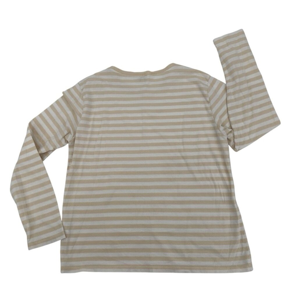 KULE Women's Size Small Cream White Striped Long Sleeve Shirt Cotton - Picture 2 of 12